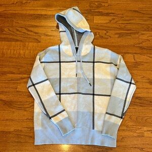 Blue, hooded sweater, size small